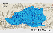 Political Panoramic Map of Menchum, shaded relief outside