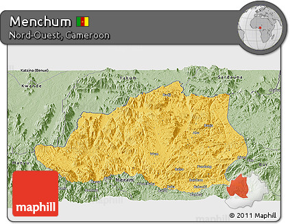 Savanna Style Panoramic Map of Menchum