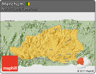 Savanna Style Panoramic Map of Menchum