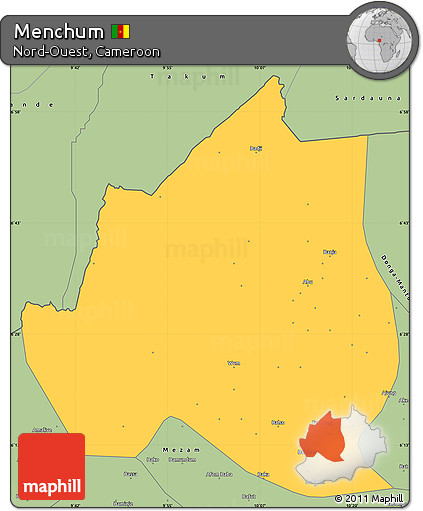 Savanna Style Simple Map of Menchum