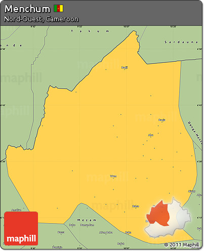 Savanna Style Simple Map of Menchum