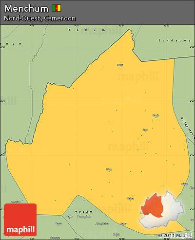 Savanna Style Simple Map of Menchum