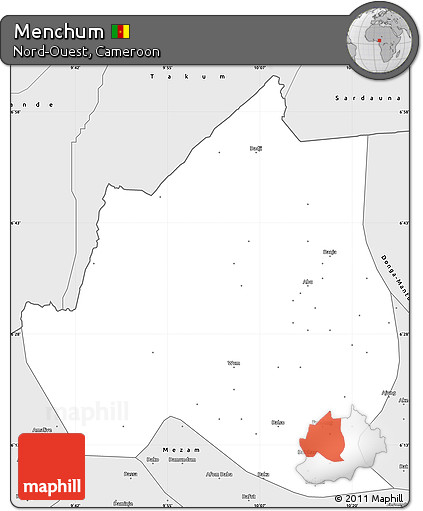 Silver Style Simple Map of Menchum