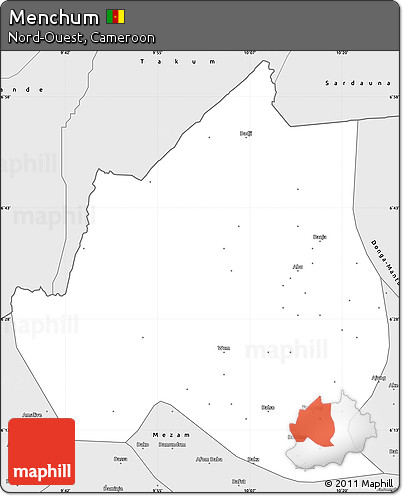 Silver Style Simple Map of Menchum