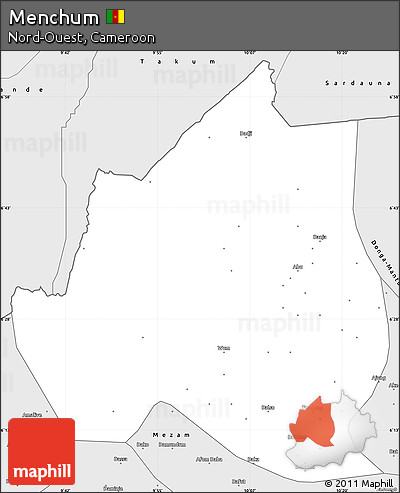 Silver Style Simple Map of Menchum