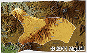 Physical 3D Map of Mezam, darken