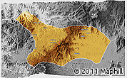 Physical 3D Map of Mezam, desaturated