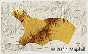 Physical 3D Map of Mezam, shaded relief outside