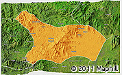 Political 3D Map of Mezam, satellite outside
