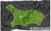 Satellite 3D Map of Mezam, darken, desaturated