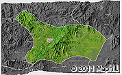 Satellite 3D Map of Mezam, desaturated