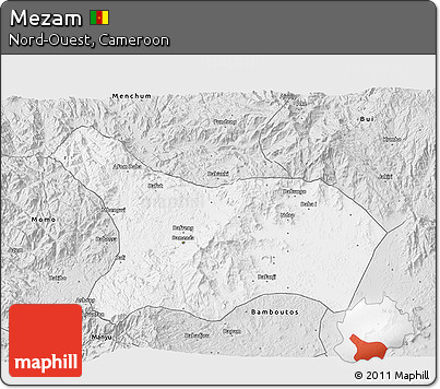 Silver Style 3D Map of Mezam
