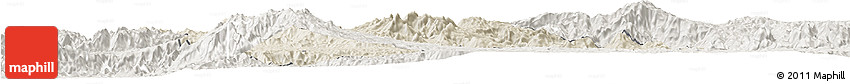 Shaded Relief Horizon Map of Mezam, lighten