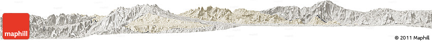 Shaded Relief Horizon Map of Mezam, semi-desaturated
