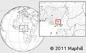 Blank Location Map of Mezam, highlighted parent region, within the entire country