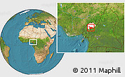 Satellite Location Map of Mezam, highlighted parent region