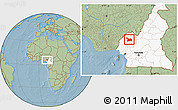 Savanna Style Location Map of Mezam, highlighted country, hill shading