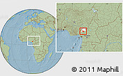 Savanna Style Location Map of Mezam, highlighted parent region, within the entire country, hill shading