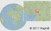 Savanna Style Location Map of Mezam, highlighted parent region, hill shading