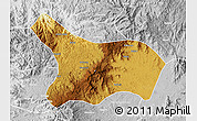 Physical Map of Mezam, lighten, desaturated