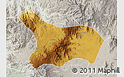 Physical Map of Mezam, lighten, semi-desaturated