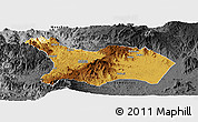 Physical Panoramic Map of Mezam, darken, desaturated