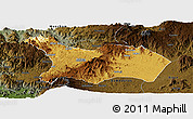 Physical Panoramic Map of Mezam, darken