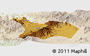 Physical Panoramic Map of Mezam, lighten