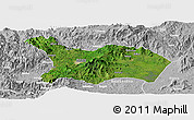 Satellite Panoramic Map of Mezam, lighten, desaturated
