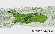 Satellite Panoramic Map of Mezam, lighten