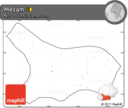 Blank Simple Map of Mezam, cropped outside, no labels