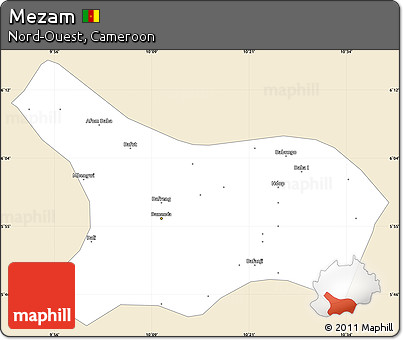 Classic Style Simple Map of Mezam, single color outside