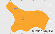 Political Simple Map of Mezam, single color outside