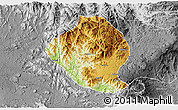 Physical 3D Map of Momo, desaturated