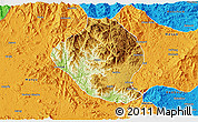 Physical 3D Map of Momo, political outside