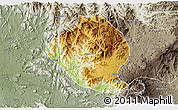 Physical 3D Map of Momo, semi-desaturated