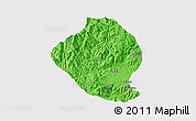 Political 3D Map of Momo, cropped outside