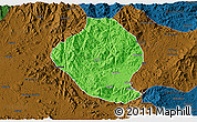 Political 3D Map of Momo, darken