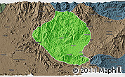 Political 3D Map of Momo, darken, semi-desaturated