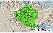 Political 3D Map of Momo, lighten, semi-desaturated