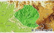 Political 3D Map of Momo, physical outside