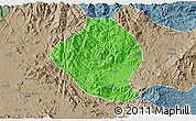 Political 3D Map of Momo, semi-desaturated