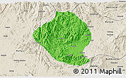 Political 3D Map of Momo, shaded relief outside