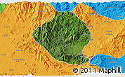Satellite 3D Map of Momo, political outside