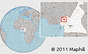 Gray Location Map of Momo, highlighted country, hill shading