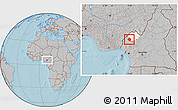 Gray Location Map of Momo, highlighted parent region, hill shading