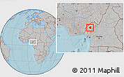 Gray Location Map of Momo, hill shading