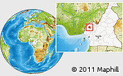 Physical Location Map of Momo, highlighted country