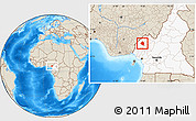 Shaded Relief Location Map of Momo, highlighted country