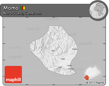 Gray Map of Momo, single color outside